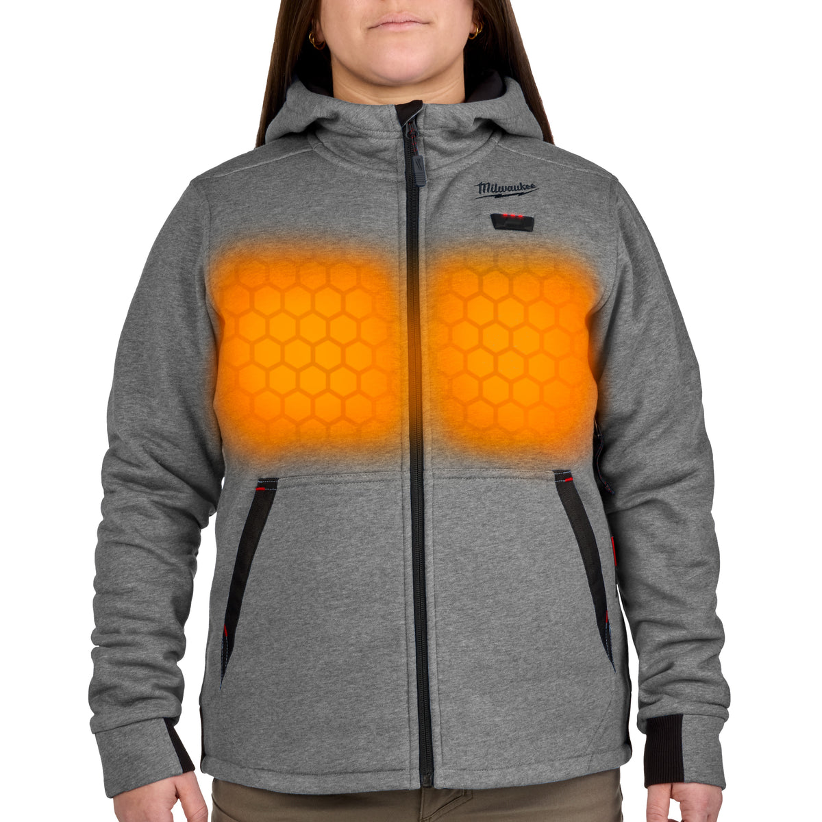 Milwaukee® F200G-21L F200G Hoodie, L, Gray, Cotton/Polyester