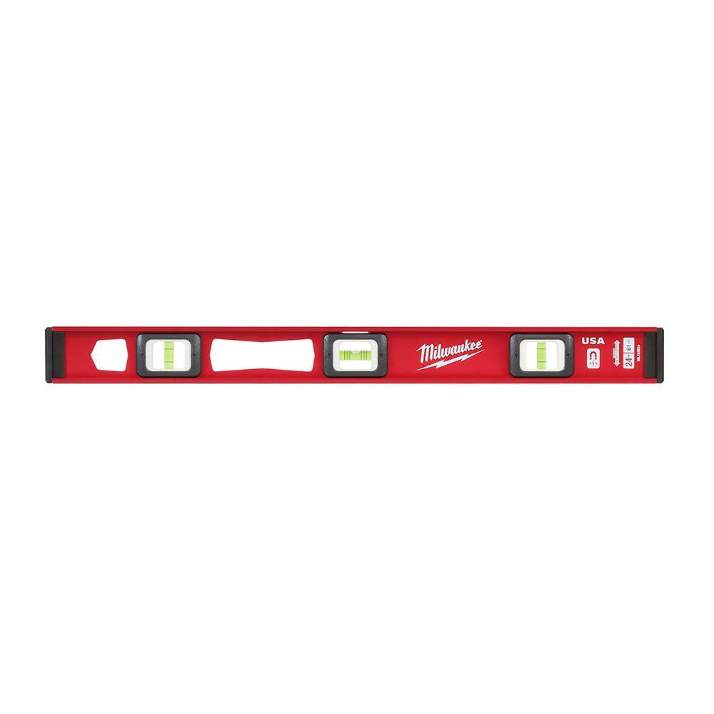 Milwaukee® MLIBM24 Heavy Duty Magnetic I-Beam Level, 24 in L, 3 Vials, Aluminum, 0.0005 in Accuracy