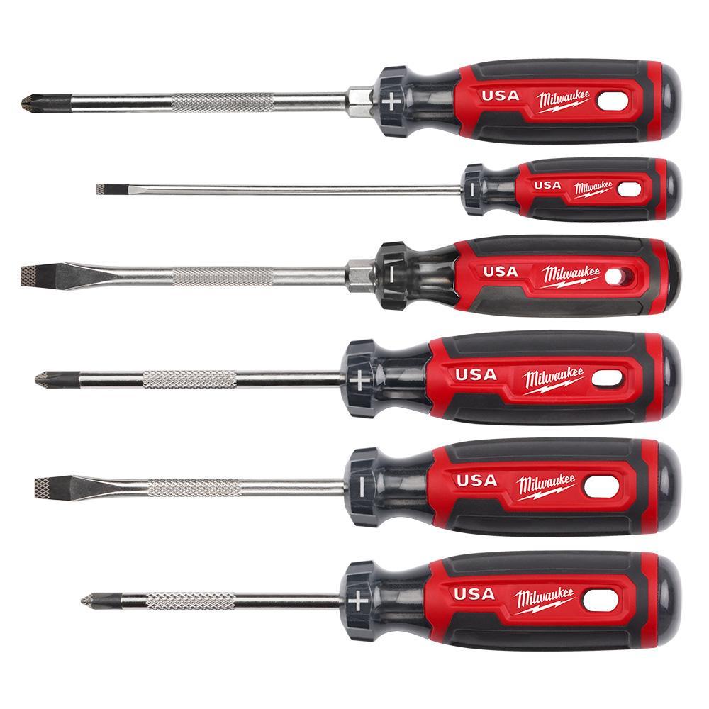 Milwaukee® MT200-6 Screwdriver Sets, 6 Pieces, 3, 6 in Shank Length, Steel/Acetate, Chrome