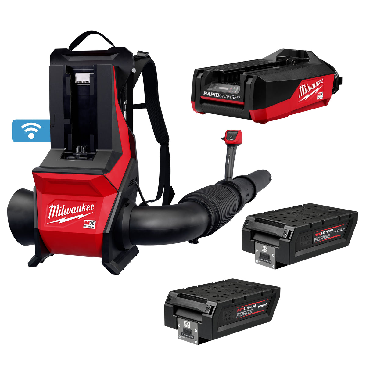 Milwaukee® MXF600-2HD Blower Kit, 800 cfm Air Flow, 190 mph Air Velocity, 12 Ah Lithium Battery