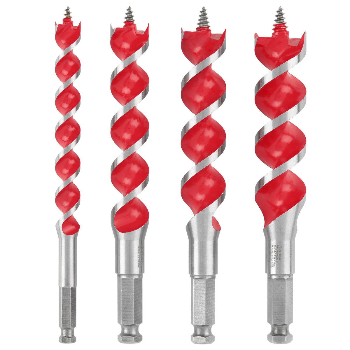 Wood Drill Bit Set - 4 Pieces - Alloy Steel