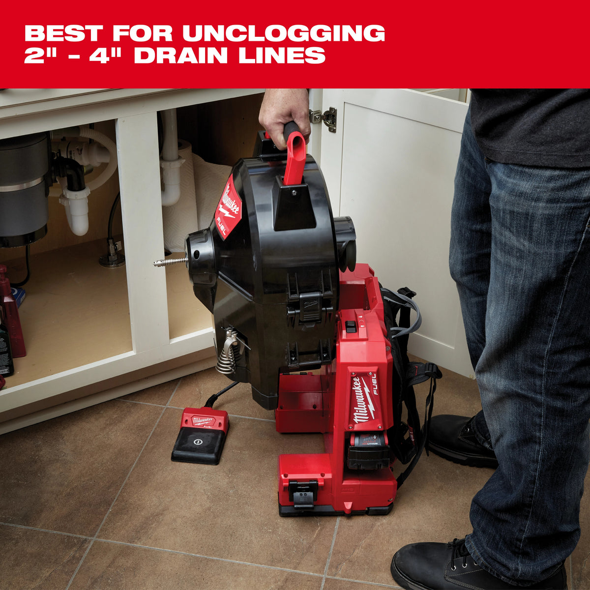 Head Cordless Drain Cleaning Tool Set