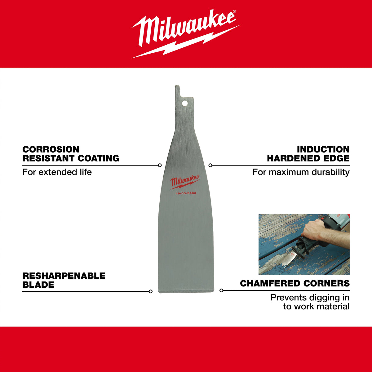 Resharpenable Reciprocating Scraper Blade - Steel