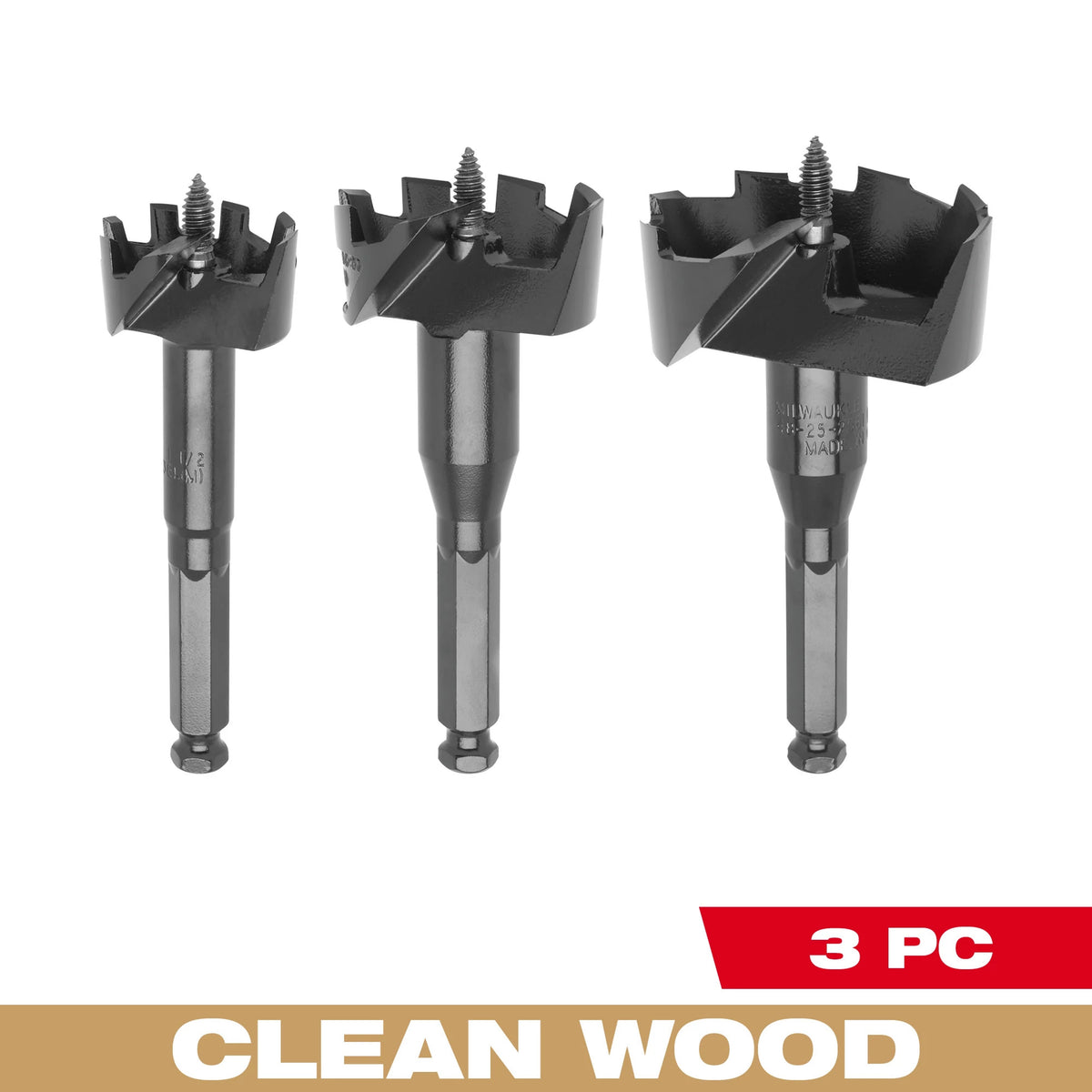 Self-Feed Bit Kit - 1-3/8" Min Drill Bit - 3 Pieces