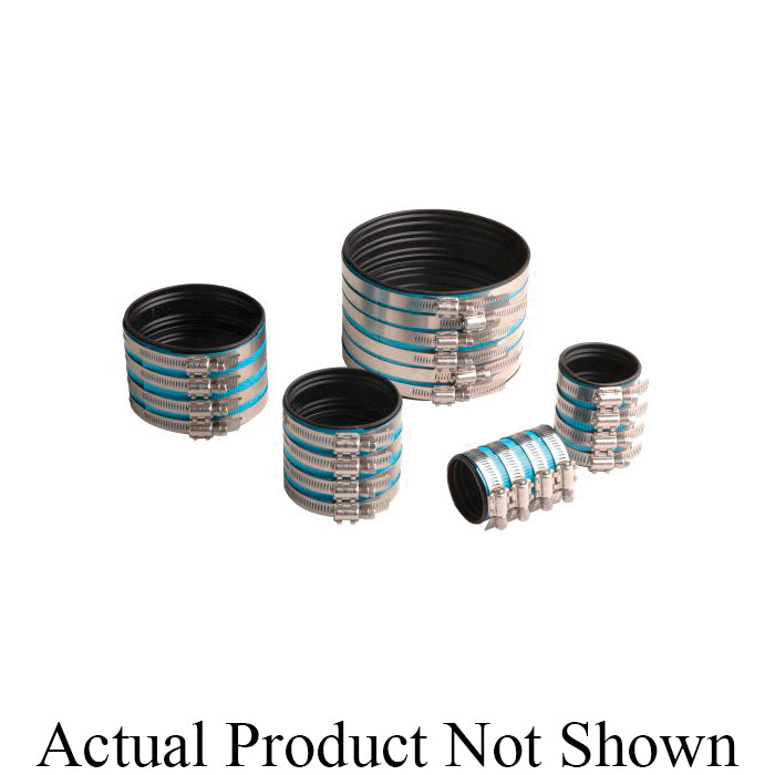 Mission 1903111 Heavy Duty Heavy Weight No-Hub Coupling, 3 in Nominal, Cast Iron End Style, Stainless Steel, Domestic