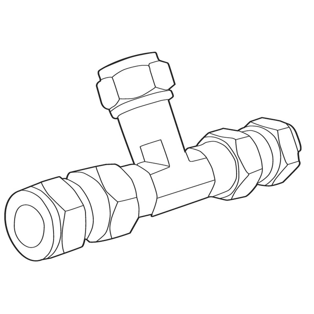 Mixing Tee - Brass - Polished Chrome