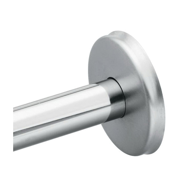 Moen® 55-5 Shower Rod With Flange, Donner Commercial, 1 in Dia x 5 ft L Rod/Track, Stainless Steel, Satin Stainless Steel, Domestic