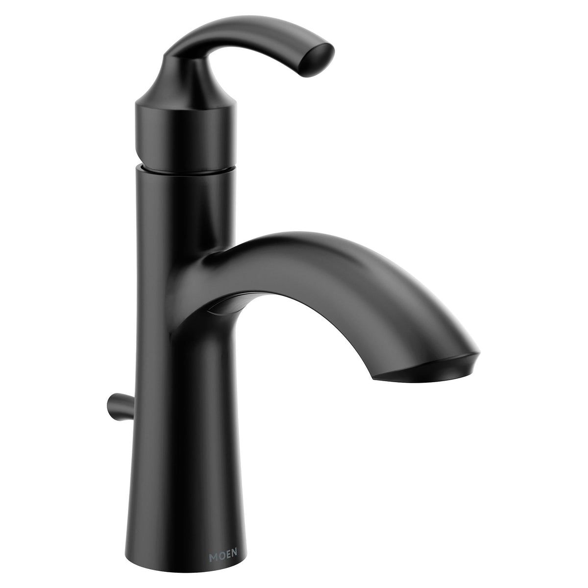 Moen® 6170BL 6170 Glyde Bathroom Faucet, 1.2 gpm Flow Rate, 4-5/16 in H Spout, 1 Handles, Lift Rod Drain, Matte Black