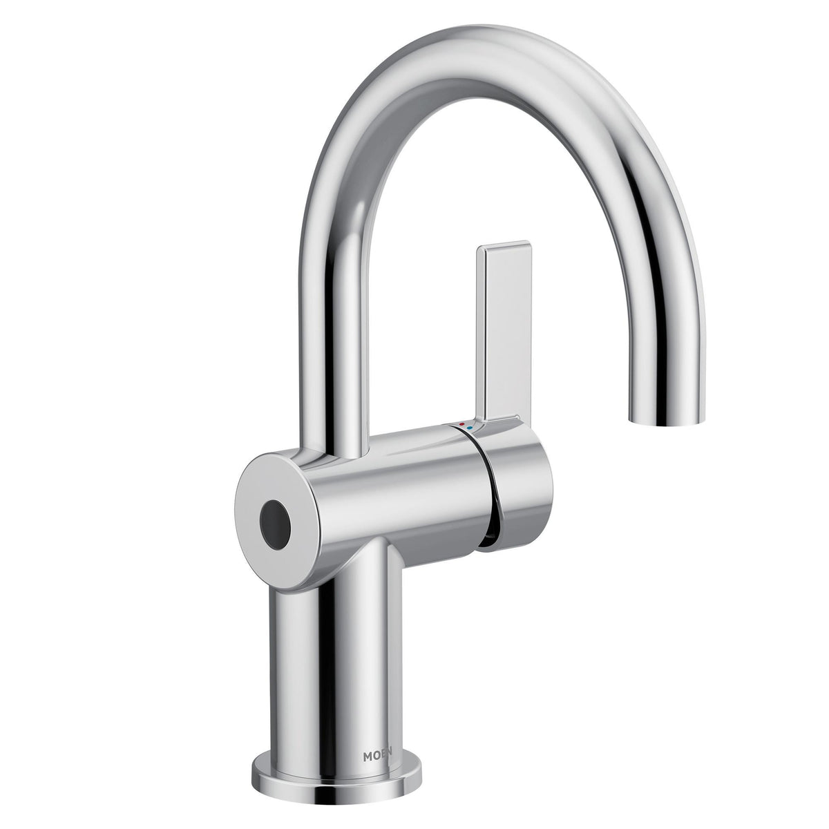 Moen® 6221EW CIA™ Digital Lavatory Faucet With MotionSense Wave™ Technology, 1.2 gpm Flow Rate, 5-1/8 in H Spout, 1 Handle, Pop-Up Drain, 1 Faucet Hole, Polished Chrome, Function: Touchless