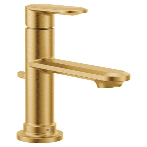 Moen® 6504BG Greenfield™ High Arc Bathroom Faucet, 1.2 gpm Flow Rate, 3.18 in H Spout, 1 Handles, Lift Rod Drain, 1 Faucet Holes, Brushed Gold