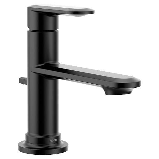 Moen® 6504BL Greenfield™ High Arc Bathroom Faucet, 1.2 gpm Flow Rate, 3.18 in H Spout, 1 Handles, Lift Rod Drain, 1 Faucet Holes, Matte Black