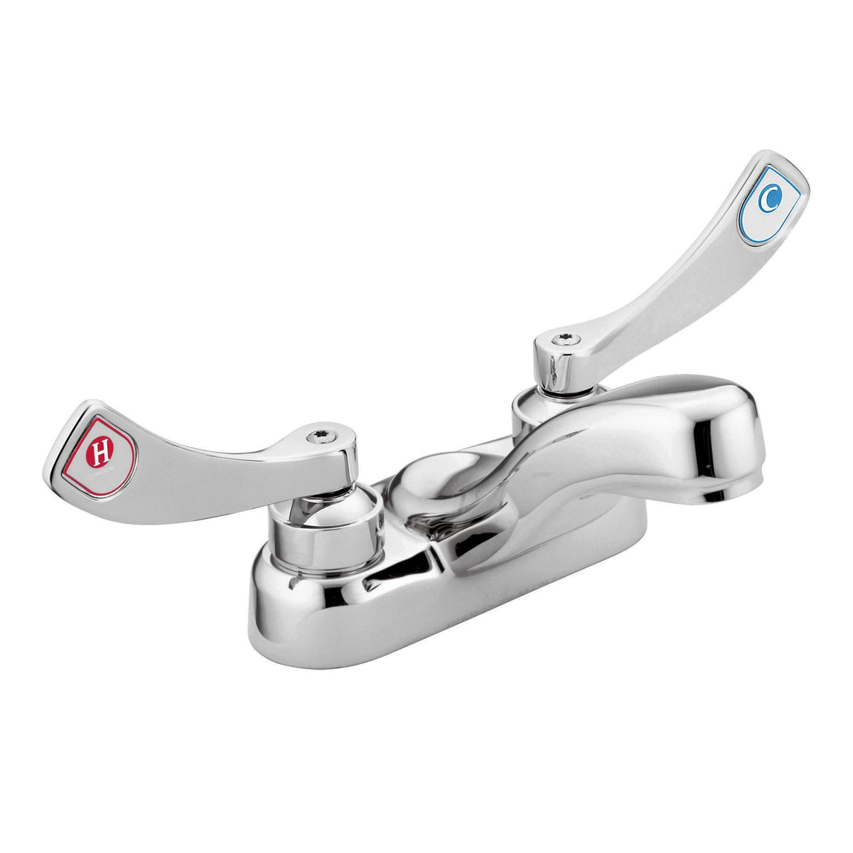 Moen® 8215F12 M-DURA™ Centerset Bathroom Faucet, Polished Chrome, 2 Handles, 1.2 gpm Flow Rate
