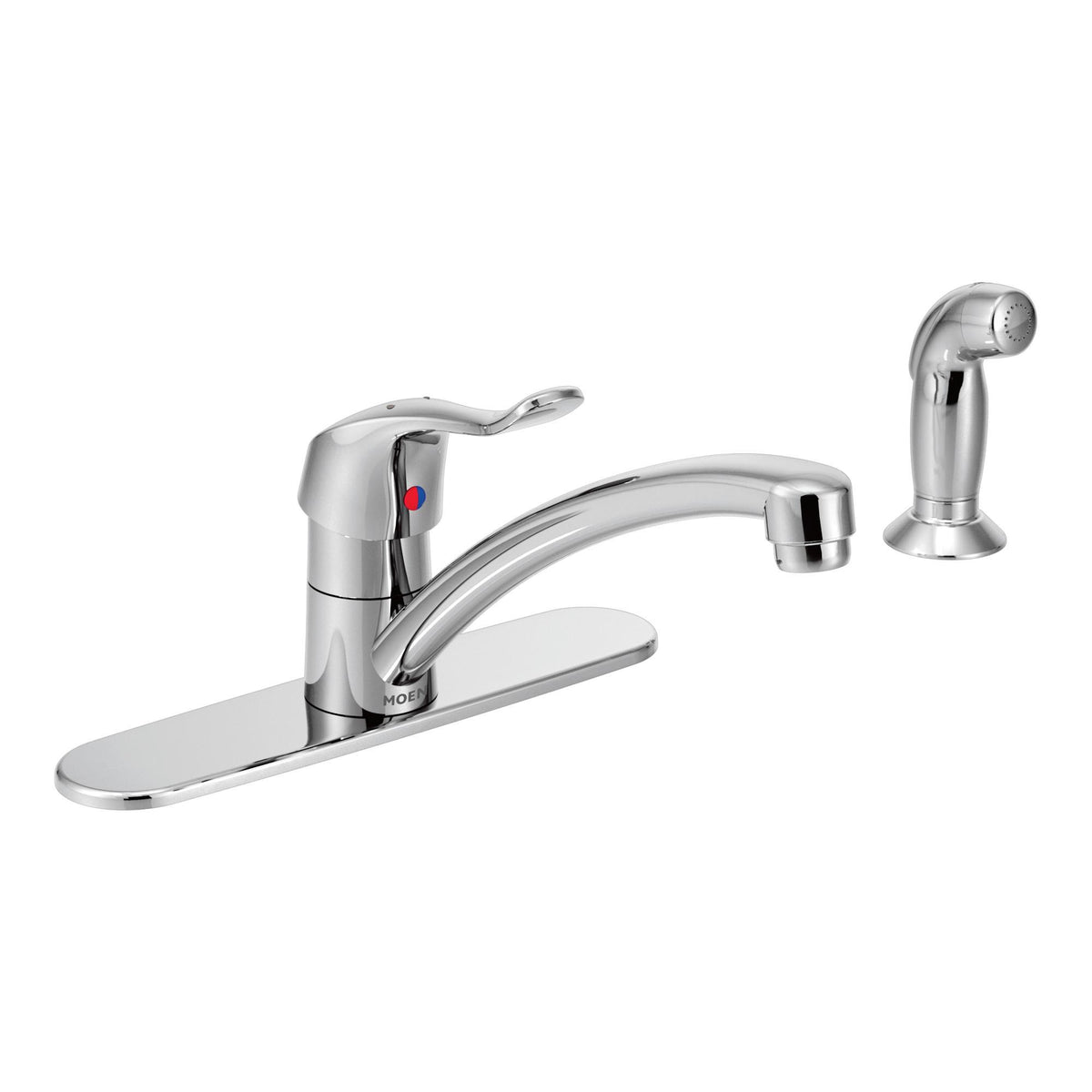 Moen® 8707 Heavy Duty Kitchen Faucet, M-DURA™, 1.5 gpm Flow Rate, Swivel Spout, Polished Chrome, 1 Handle, Import