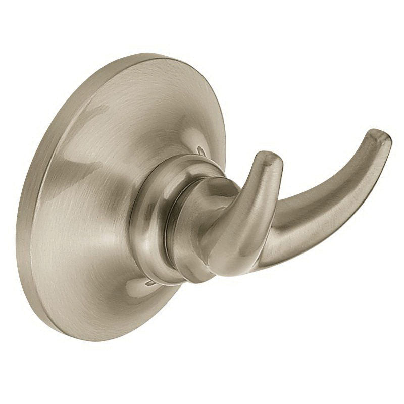 Moen® Robe Hook, Danbury®, 2 Hooks, 2.06 in OAW x 2.38 in OAD x 2.38 in OAH, Import