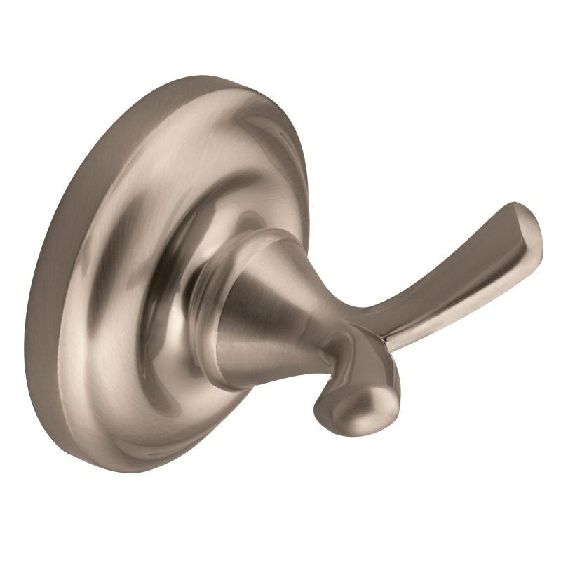 Moen® DN6903PW Robe Hook, Madison, 2 Hooks, 2-3/4 in OAW x 2.88 in OAD x 2-3/4 in OAH, Zinc Alloy, Import