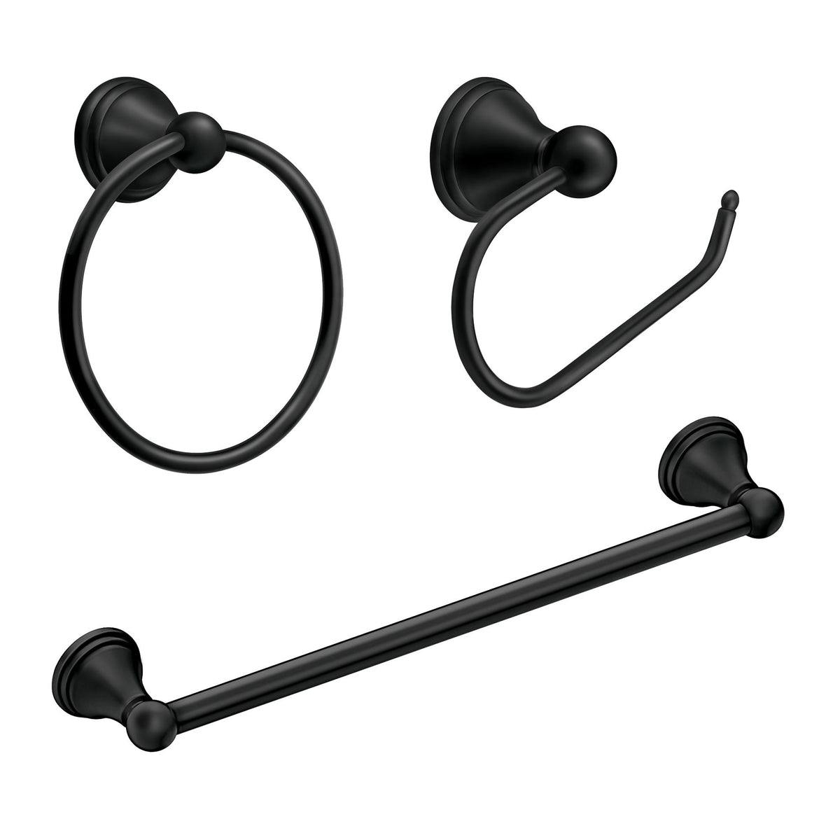 Moen® DN8486BL DN8486 Preston Wall Mount Towel Ring, 6.25 in Dia Ring, 7 in OAH x 2-3/8 in OAD, Stainless Steel/Zinc, Import