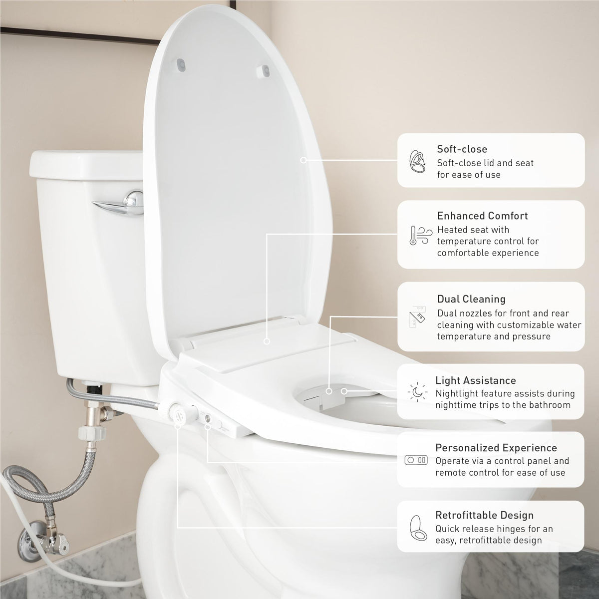 Toilet Seat - Elongated - Biscuit/White