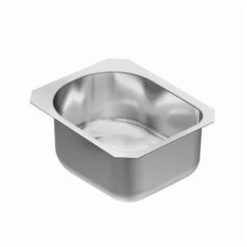Moen® G18461 1800 Kitchen/Bar Sink, Rectangle Shape, 13 in L x 16-1/2 in W Bowl x 8 in D Bowl, 15 in W x 18-1/2 in H, Undermount Mounting, 18 ga Stainless Steel