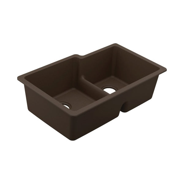 Moen® GGM4014B Dual Mount Sink, Mocha, 17-1/2 in Left, 12-13/16 in Right L x 18-3/16 in Left, 16-3/16 in Right W Bowl x 9-1/2 in D Bowl, Undermount Mounting, Granite