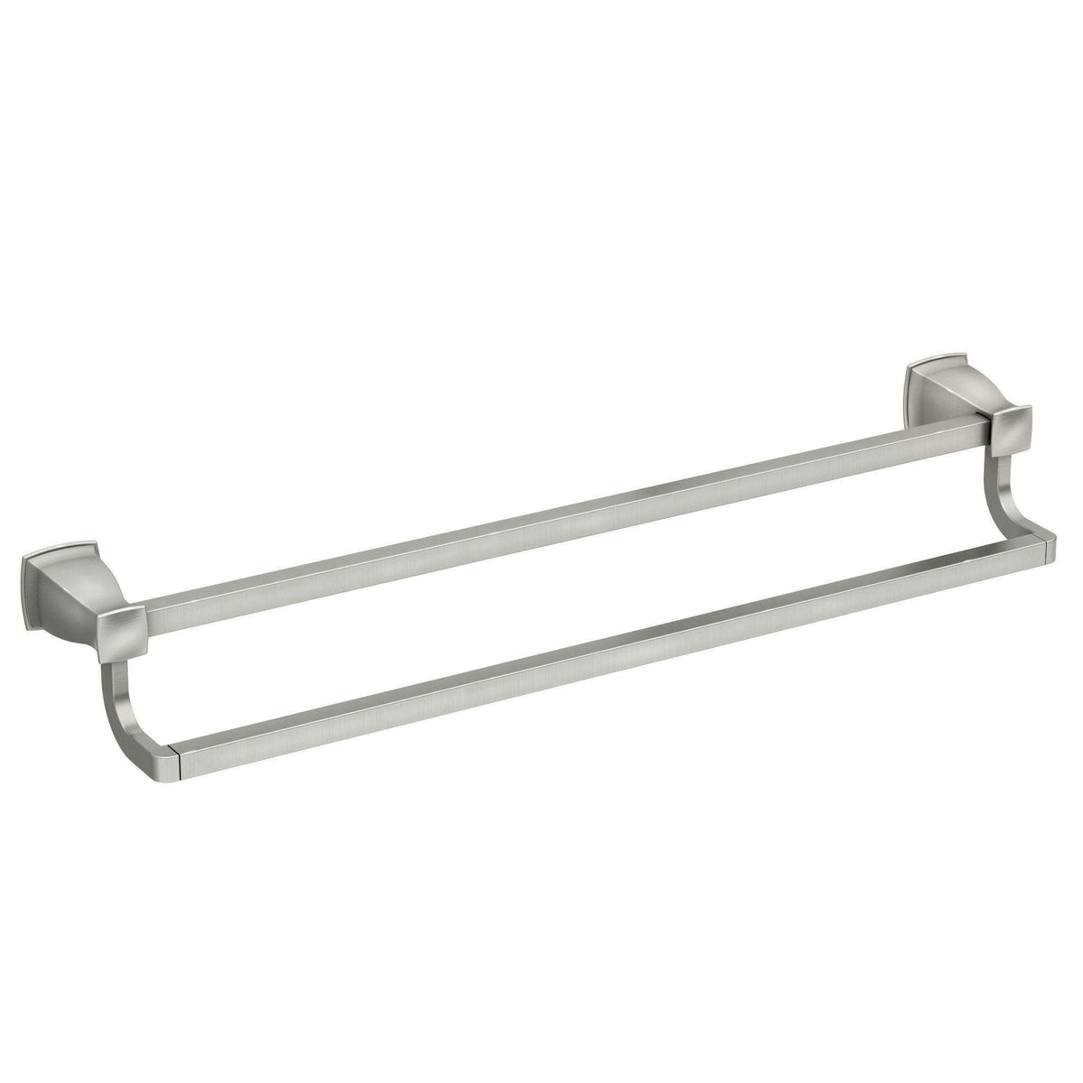 Moen® MY3522BN Double Towel Bar, Hensley™, 24 in L Bar, 5-1/4 in OAD, Spot Resist™ Brushed Nickel, Import
