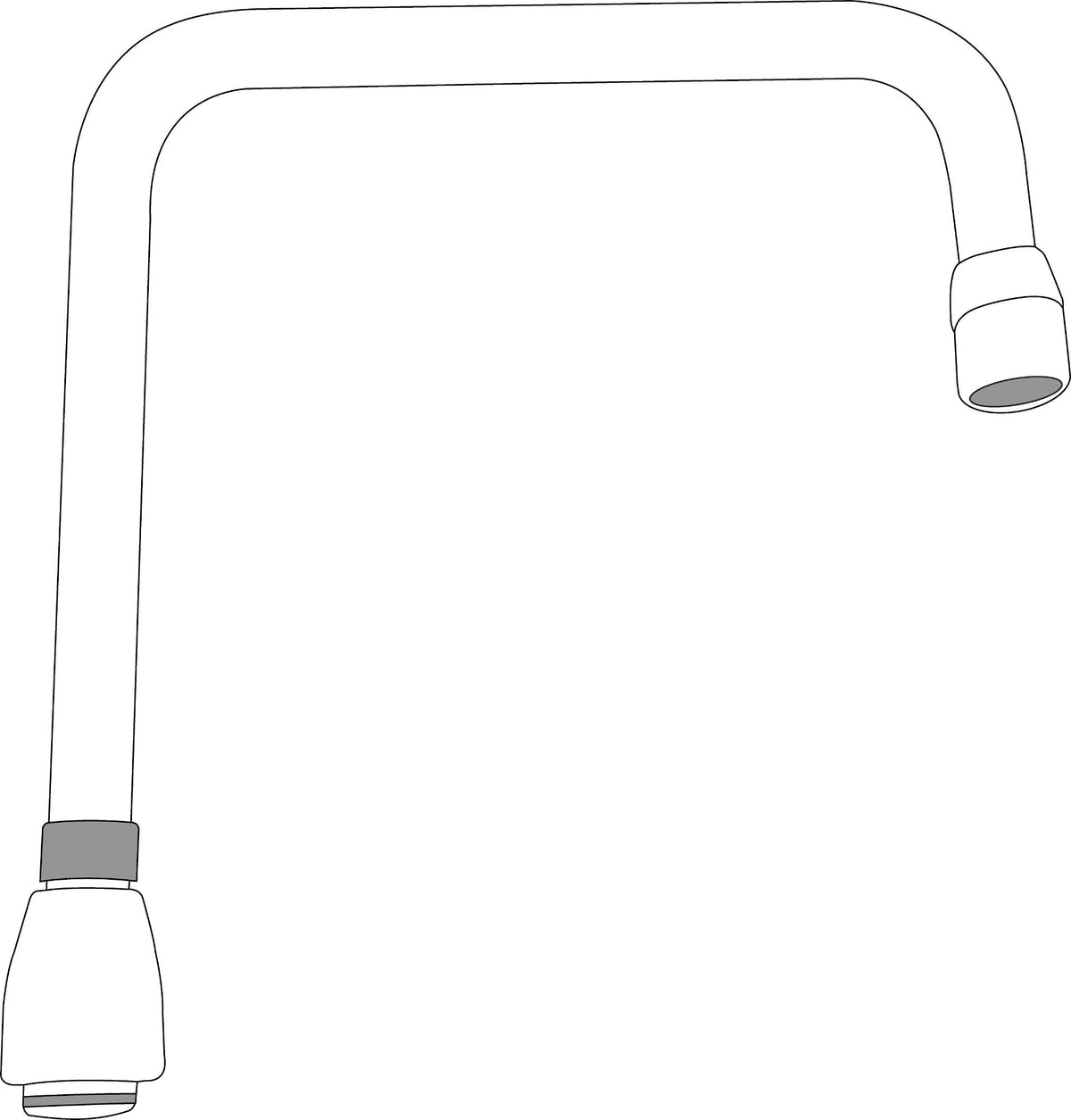 M-Dura - Double Bend Spout - 8" L - Brass