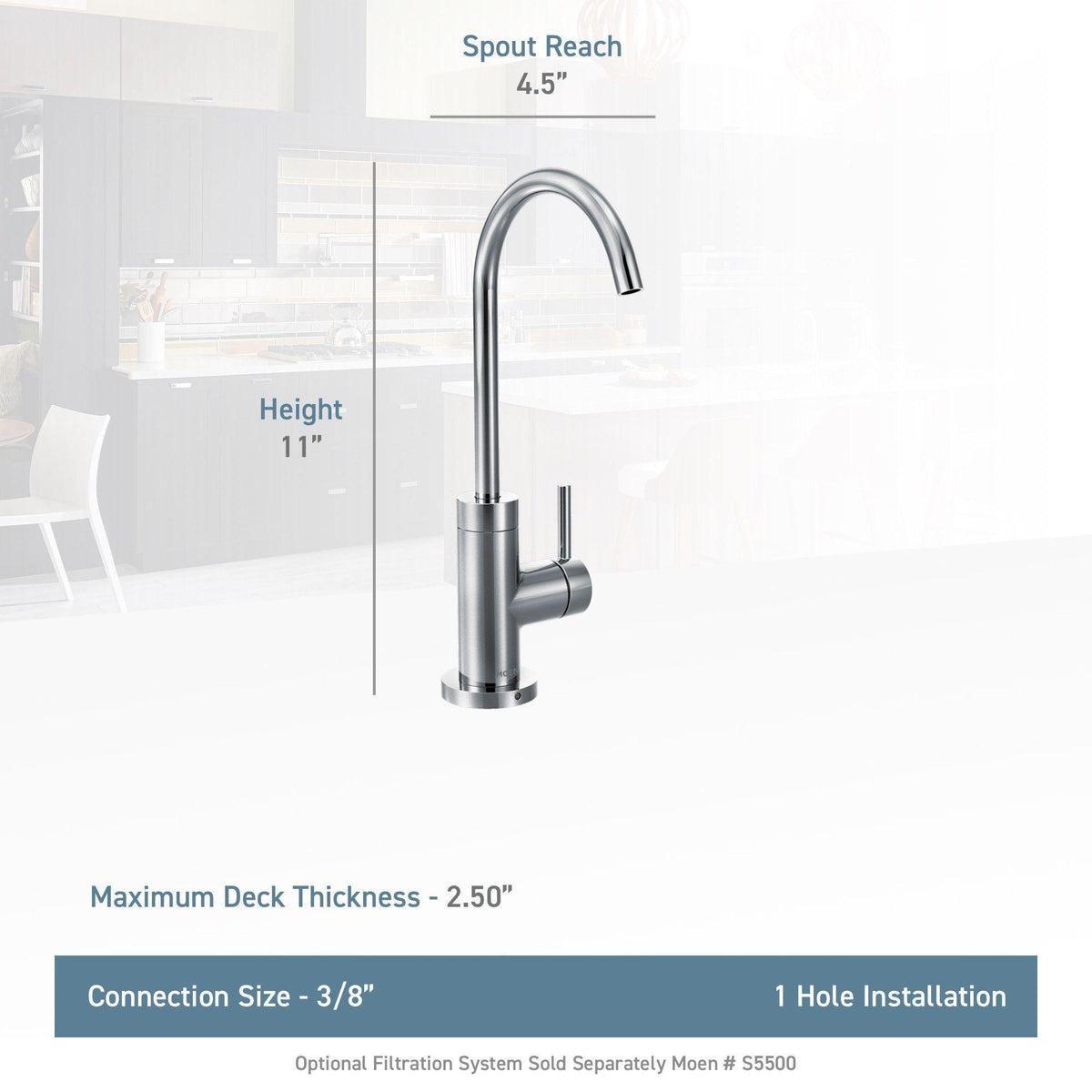 Sip - Modern Beverage Faucet - Deck Mount - 1.5 GPM
