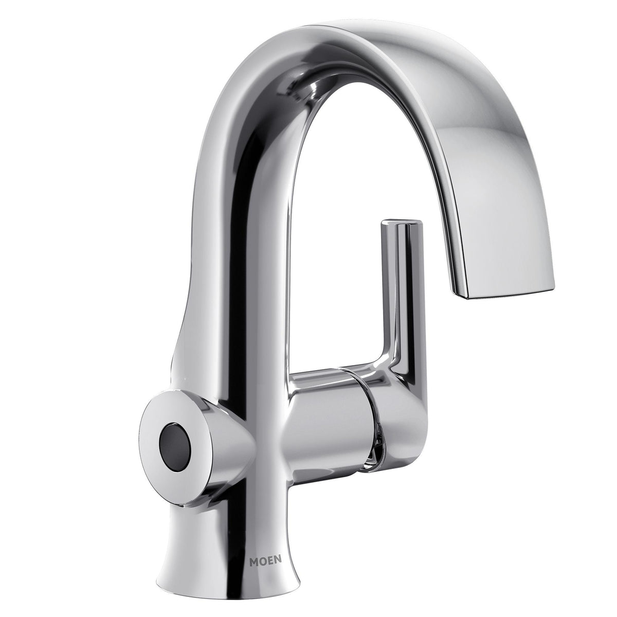 Moen® S6910EW S6910E Doux Bathroom Faucet, 1.2 gpm Flow Rate, 4-3/4 in H Spout, 1 Handles, Spring Loaded Pop-Up Drain, Chrome
