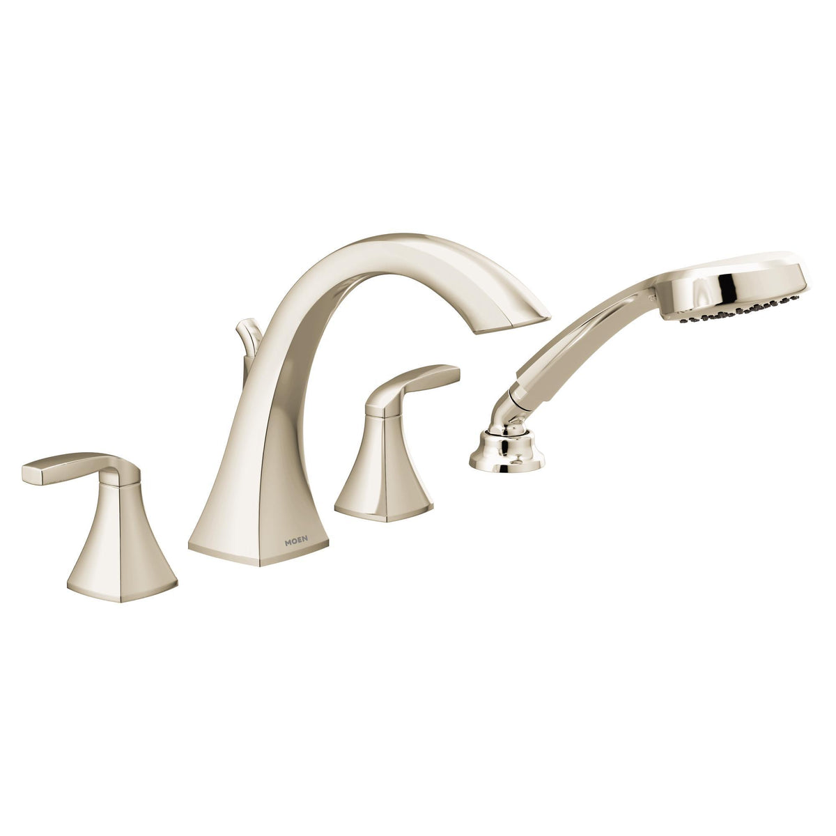 Moen® T694NL Roman Tub Faucet Trim, Voss™, 2.5 gpm Flow Rate, 10 in Center, Polished Nickel, 2 Handles, Domestic