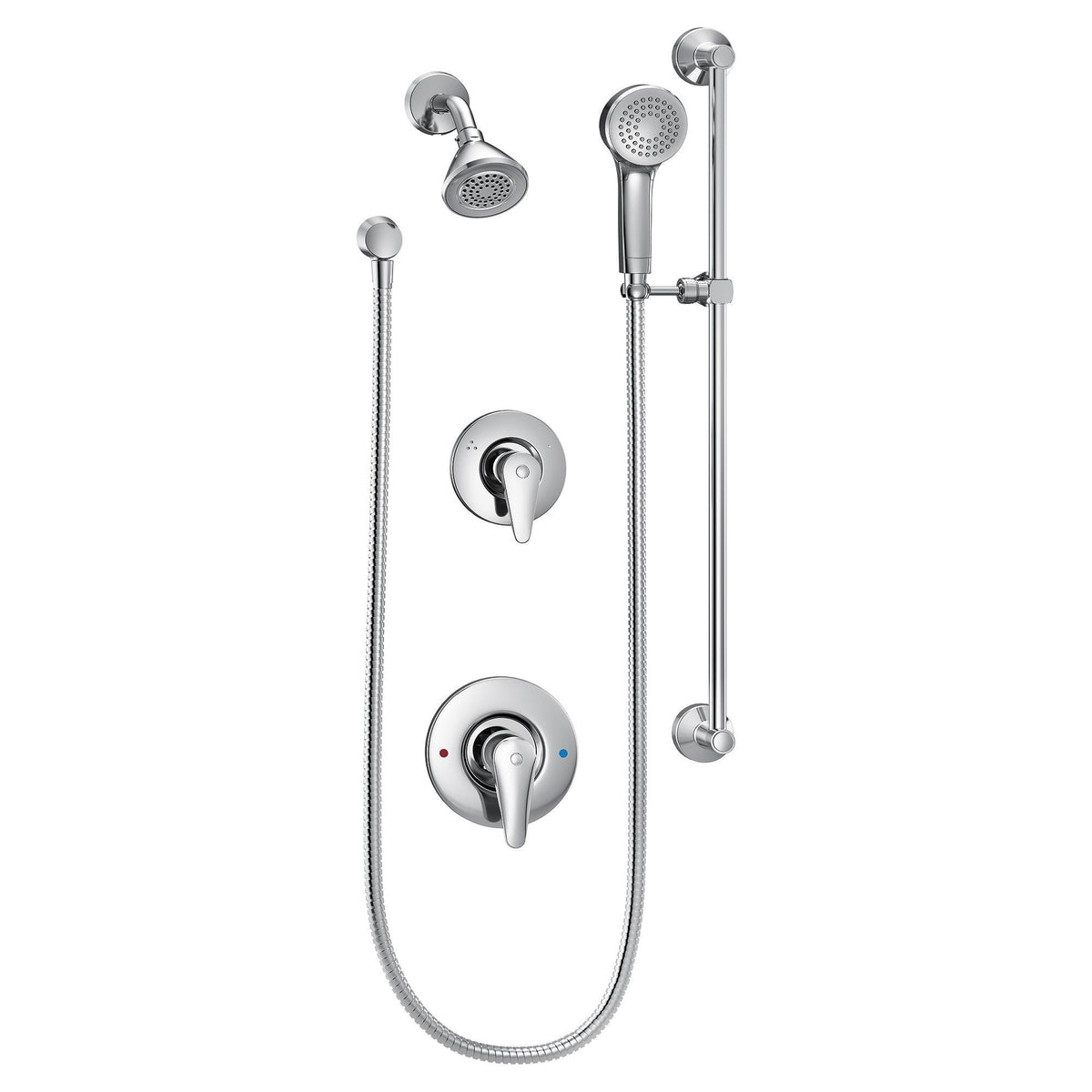 Moen® T9342EP15 M-DURA™ Trim Kit, 3-5/16 in Dia Shower Head, 1.5 gpm Flow Rate, Polished Chrome, Domestic