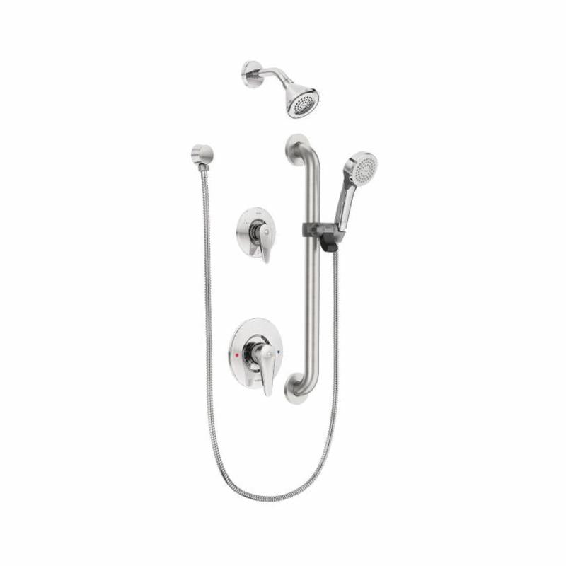 Moen® T9342GBM25 M-DURA™ Trim Kit, 3-5/16 in Dia Shower Head, 2.5 gpm Flow Rate, Polished Chrome, Import