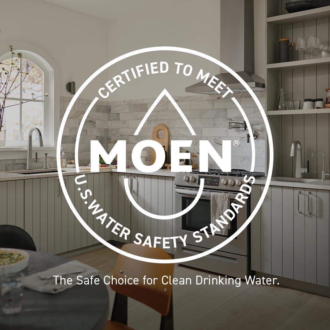 Moen® WS84913SRN WS84913 Banbury® Faucet, Spot Resist Brushed Nickel, 2 Handles, Lift Rod Drain, 1.2 gpm Flow Rate