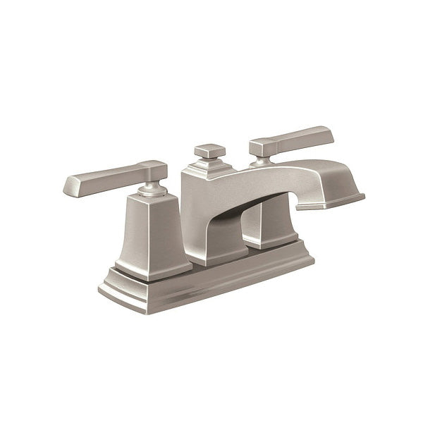 Moen® WS84800SRN Boardwalk™ Bathroom Faucet, Spot Resist® Brushed Nickel, 2 Handles, Lift Rod Drain, 1.5 gpm Flow Rate