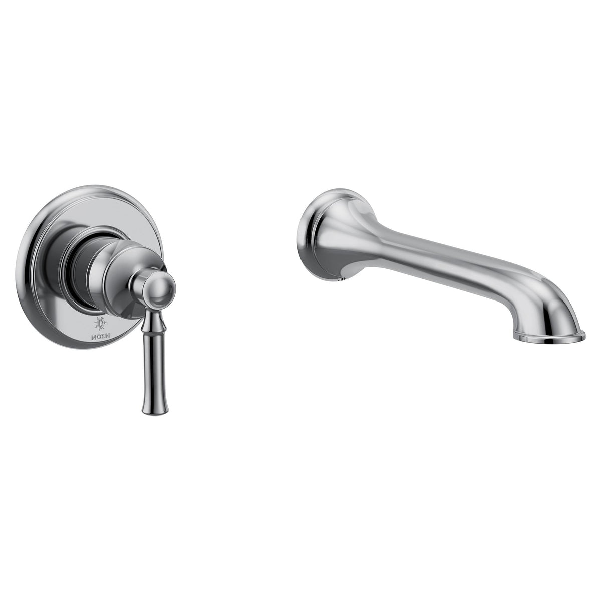 Moen® WT681 Dartmoor Tub Filler, 8 gpm Flow Rate, 8 in Center, Chrome, 1 Handles, Domestic