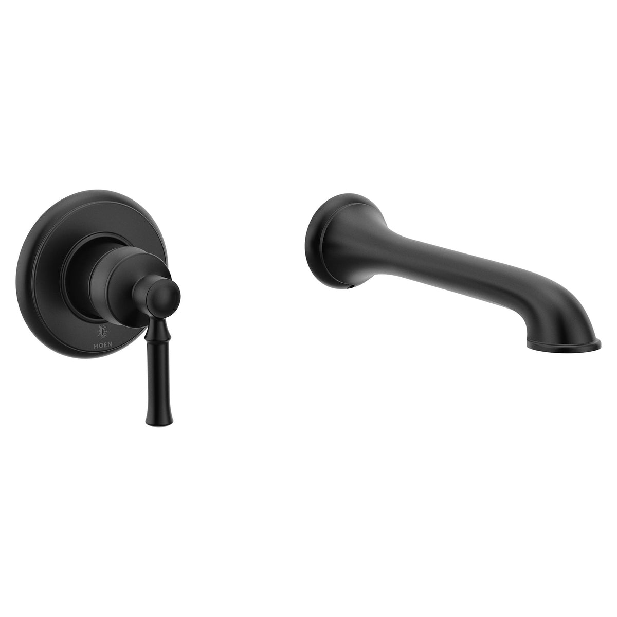 Moen® WT681BL Dartmoor Tub Filler, 8 gpm Flow Rate, 8 in Center, Matte Black, 1 Handles, Domestic