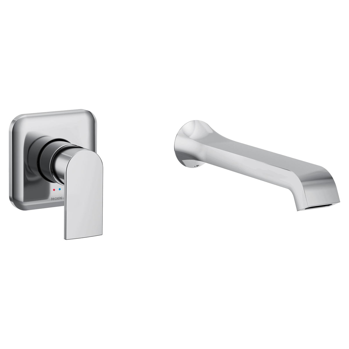 Moen® WT901 Genta Tub Filler, 8 gpm Flow Rate, 8 in Center, Chrome, 1 Handles, Domestic