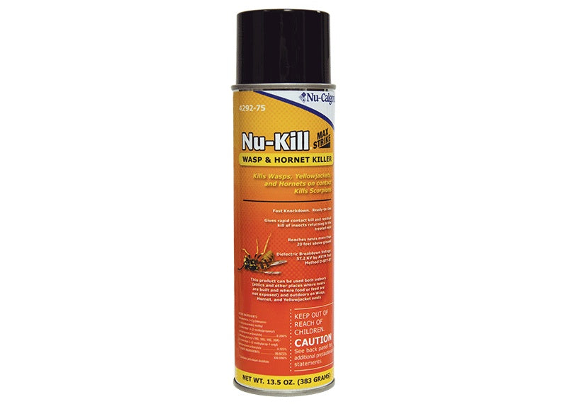 Nu-Calgon Nu-Kill® II 4292-75 Wasp and Hornet Killer, 13.5 oz Aerosol Can, Aerosal Spray Form, Clear, Petroleum Distillates Odor/Scent