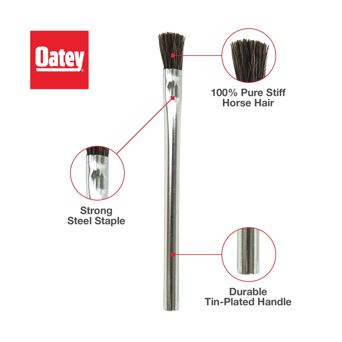 Acid Brush - 5" OAL - 1/2" Horse Hair Brush