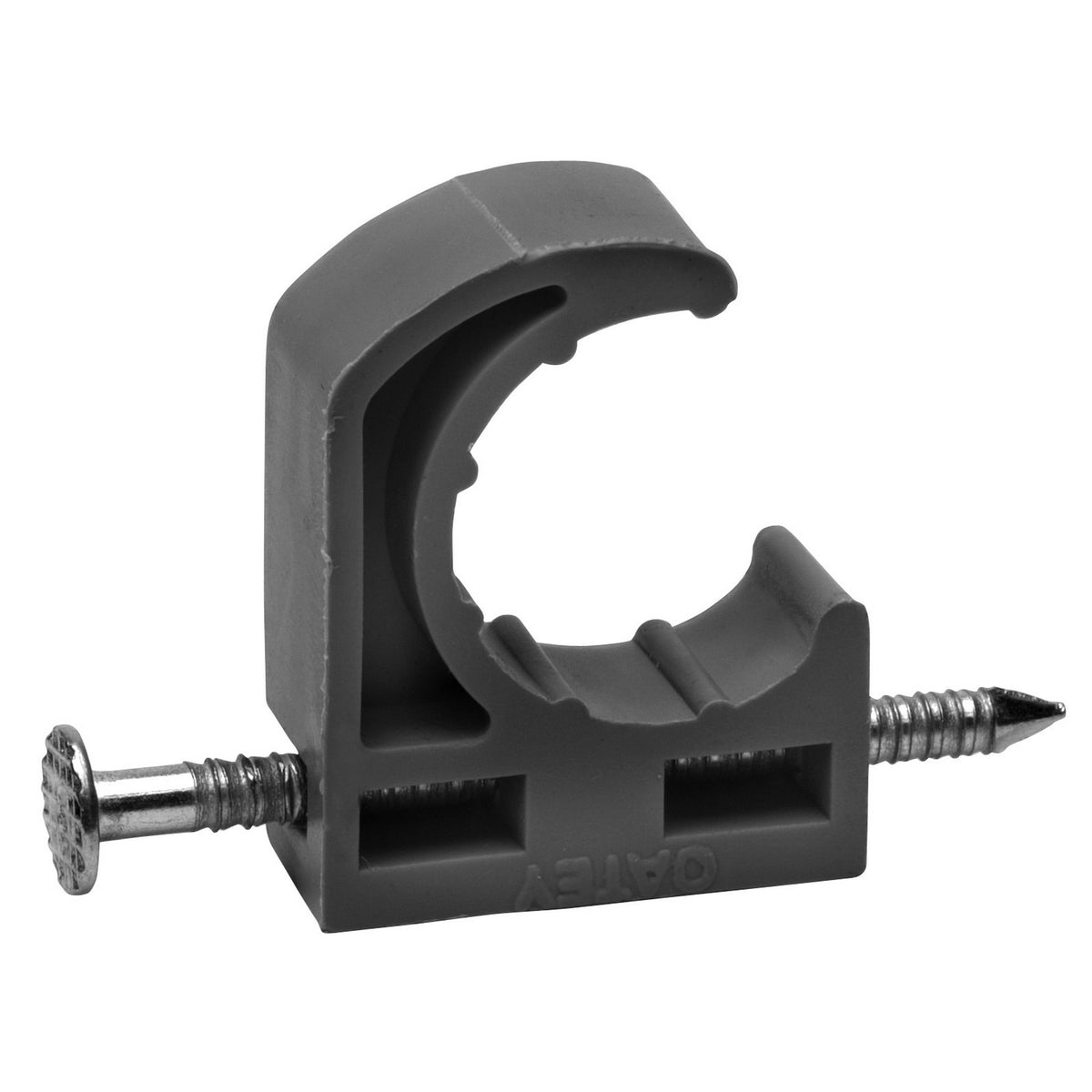 Oatey® 33901 Half Pipe Clamp With Barbed Nail, 3/4 in Pipe, Polypropylene