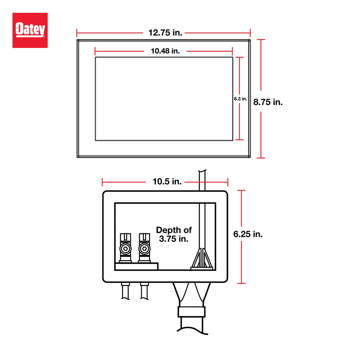 Oatey® Eliminator® 38642 Outlet Box, For Use With Washing Machine, C Connection, Polystyrene, Import