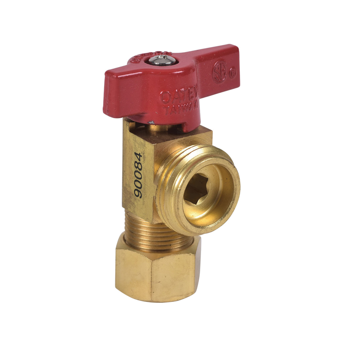 Quarter Turn Washing Machine Outlet Valve with Uns - Red Nut