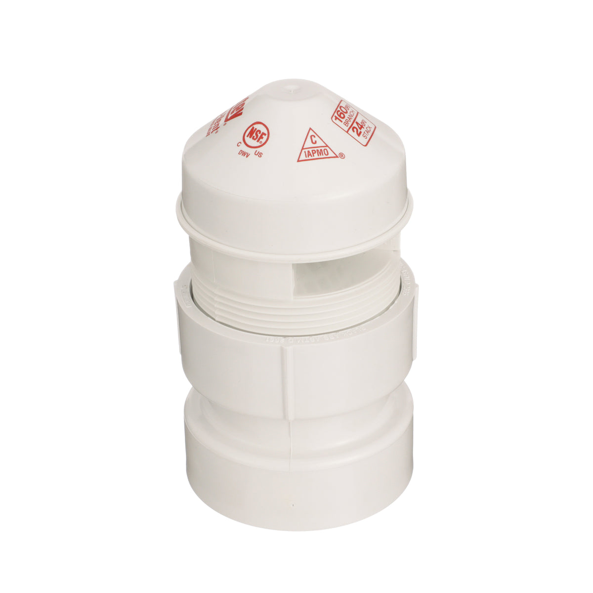 Oatey® Sure-Vent® 39017 Air Admittance Valve With 1-1/2 x 2 in PVC SCH 40 Adapter, 1-1/2 to 2 in Nominal, NPT End Style, 20 DFU Flow Rate, PVC Body