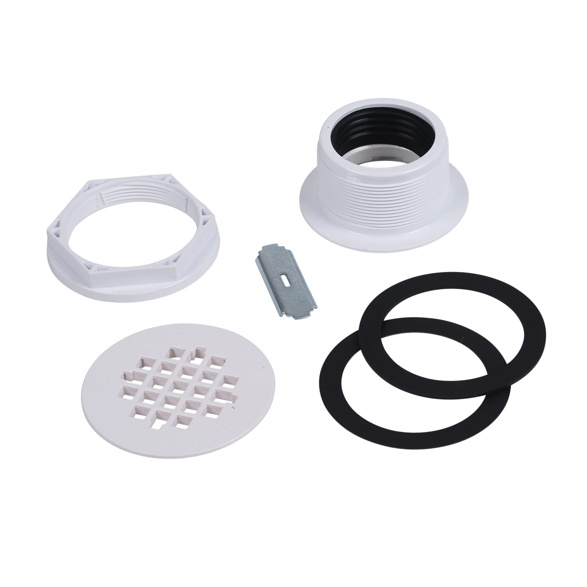 Shower Drain with Plastic Strainer - 2" - Push-On Connection