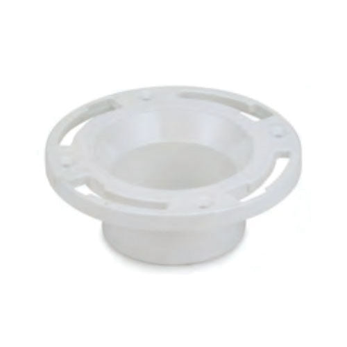 Oatey® Fast Set™ 43505 Straight Testable Closet Toilet Flange With Plastic Ring and Test Cap, 4 in ID x 3 in OD, PVC, Domestic