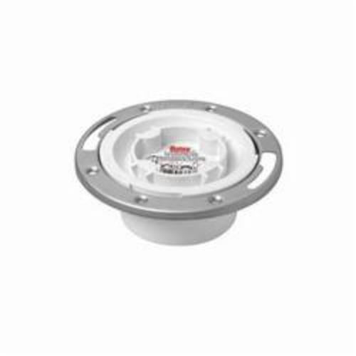 Oatey® Easy Tap® 43612 Closet Flange With Test Cap and Plastic Ring, 3.52 in ID x 3.96 in OD, 3 to 4 in Pipe, Plastic/PVC