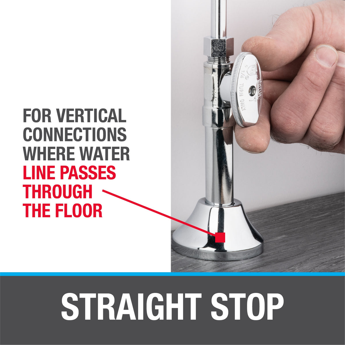 Quarter Turn Straight Stop Valve - 1/2 - Lead-Free