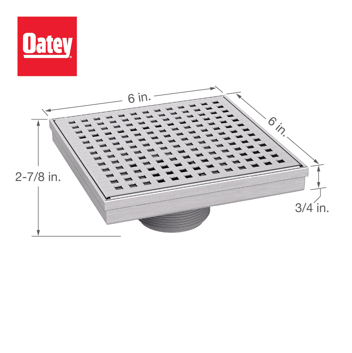 Series Decorative Shower Drain - 6" L x 6" W