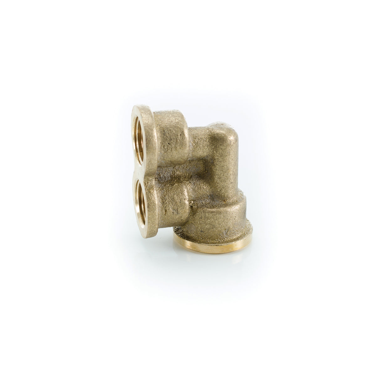 PASCO 1145 Twin Elbow, For Use With Diverter Spout, 3/4 in NPT Spout x 1/2 in NPT Inlet x 1/2 in NPT Shower, Solid Brass
