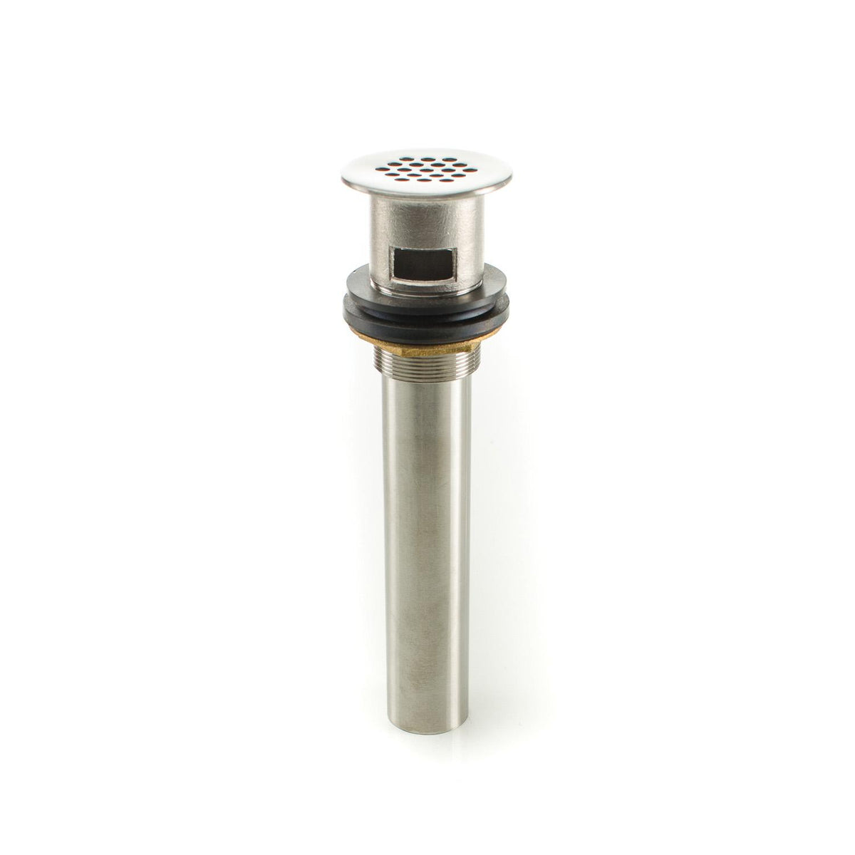 PASCO 1176 Commercial Lavatory Drain, 1-1/4 x 6 in Nominal, Stainless Steel/Brass/Rubber, Chrome Plated