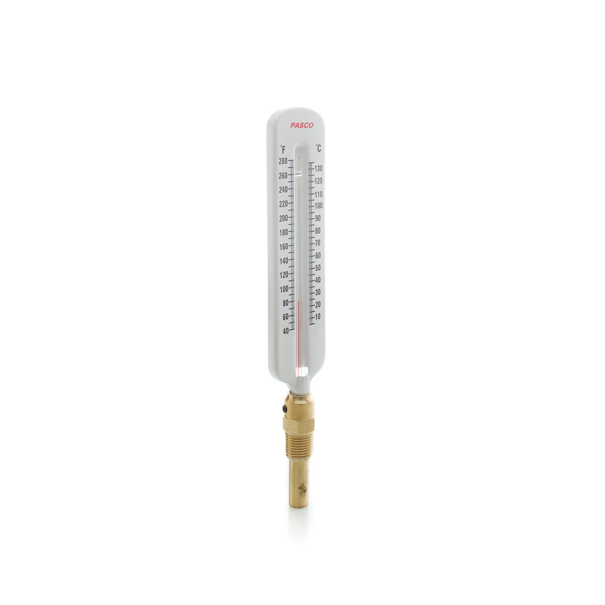 Dual Scale Straight Thermometer, 40 to 280 deg F, 10-3/4 in
