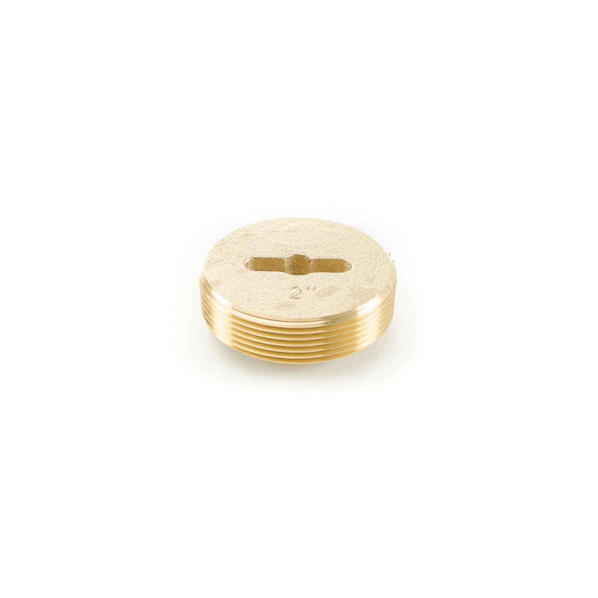 Countersunk Slot Tapped Cleanout Plug - 2" - Brass